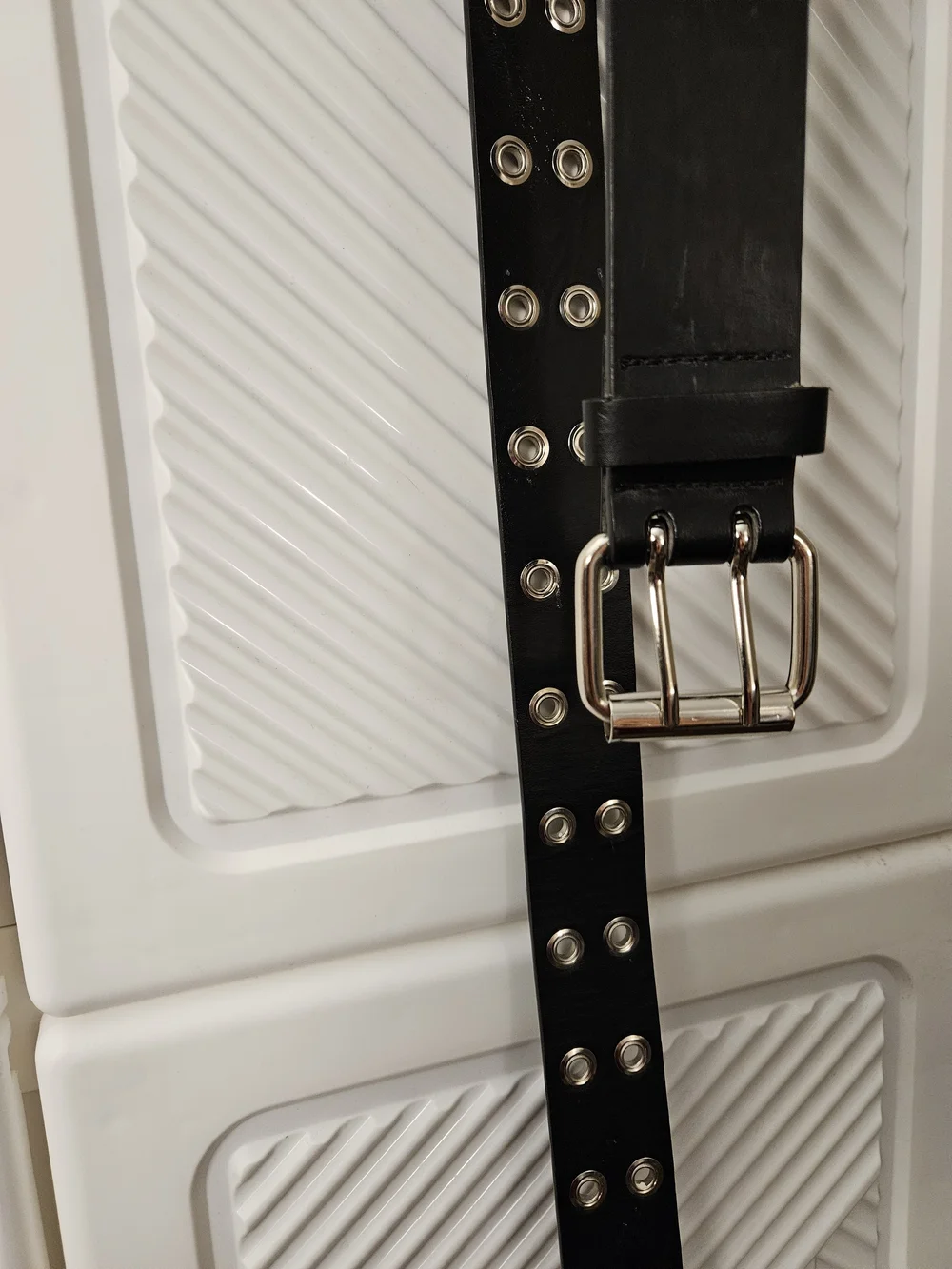 Black Studded Leather Belt
